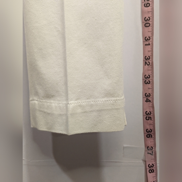 Gunex Off White Side Zip Closure Slim Leg Ankle Dress Pants Polyester SZ 6 - Picture 7 of 12